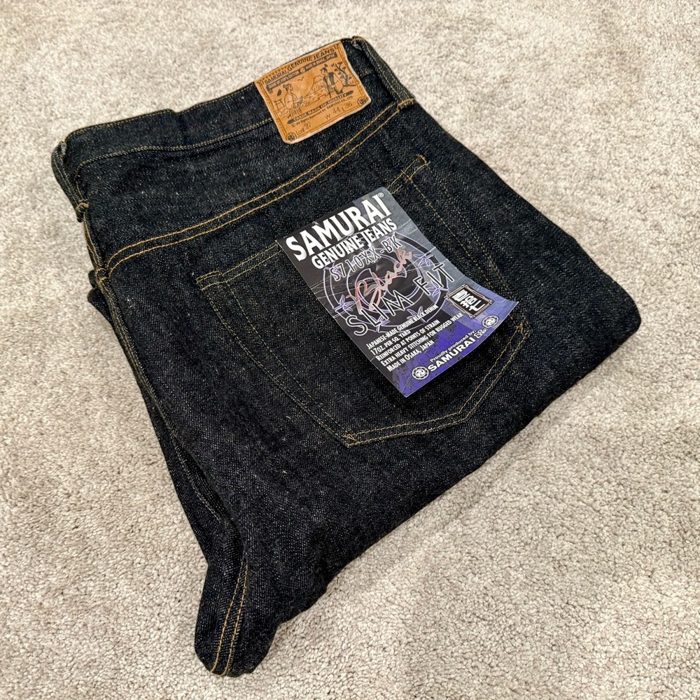 Samurai Jeans S710XX-BK 17OZ “Sulfide Black Denim” Slim Straight Size 44 - NWT -
